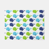 鯨の模様、かわいいクジラ、海獣 ドアマット (正面)