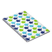 鯨の模様、かわいいクジラ、海獣 ノートブック (右側)