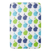 鯨の模様、かわいいクジラ、海獣 バスマット (正面縦)