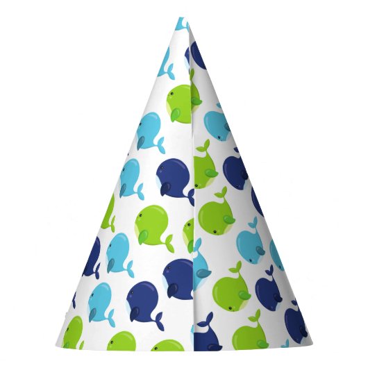 鯨の模様、かわいいクジラ、海獣 パーティーハット (裏面)