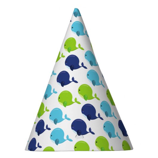 鯨の模様、かわいいクジラ、海獣 パーティーハット (右)