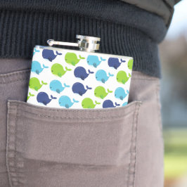 鯨の模様、かわいいクジラ、海獣 フラスク