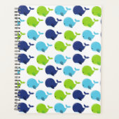 鯨の模様、かわいいクジラ、海獣 プランナー手帳 (正面)