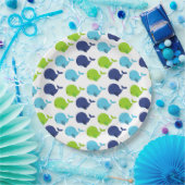 鯨の模様、かわいいクジラ、海獣 ペーパープレート (パーティー)