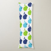 鯨の模様、かわいいクジラ、海獣 ボディピロー (正面縦)