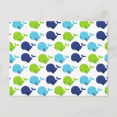 鯨の模様、かわいいクジラ、海獣 ポストカード (正面)