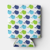 鯨の模様、かわいいクジラ、海獣 缶クーラー (裏面)