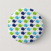 鯨の模様、かわいいクジラ、海獣 缶バッジ (正面)