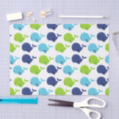 鯨の模様、かわいいクジラ、海獣 薄葉紙 (クラフト)