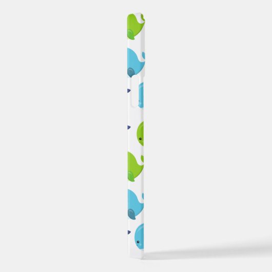 鯨の模様、かわいいクジラ、海獣 iPhoneケース (右側面)