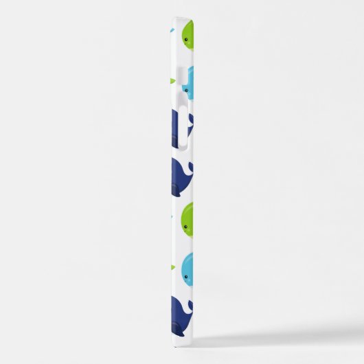 鯨の模様、かわいいクジラ、海獣 iPhoneケース (左側面)