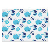 鯨の模様、かわいいクジラ、青いクジラ (正面横)