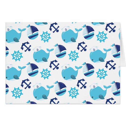 鯨の模様、かわいいクジラ、青いクジラ (正面横)