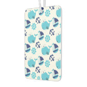 鯨の模様、かわいいクジラ、青いクジラ カーエアーフレッシュナー (左)