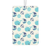 鯨の模様、かわいいクジラ、青いクジラ カーエアーフレッシュナー (裏面)