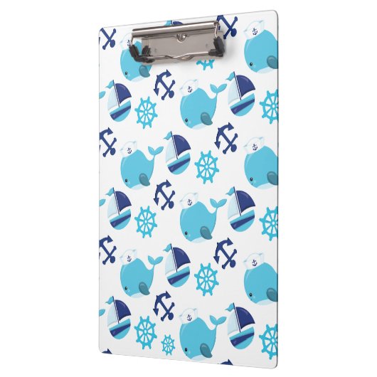 鯨の模様、かわいいクジラ、青いクジラ クリップボード (左)