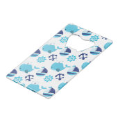 鯨の模様、かわいいクジラ、青いクジラ クレジットカード栓抜き (正面アングル)