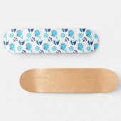 鯨の模様、かわいいクジラ、青いクジラ スケートボード (横)