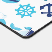 鯨の模様、かわいいクジラ、青いクジラ デスクマット (コーナー)