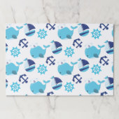 鯨の模様、かわいいクジラ、青いクジラ ペーパーパッド (正面)