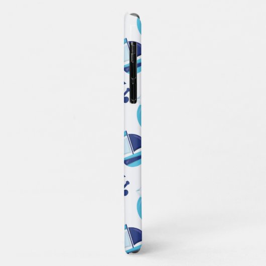 鯨の模様、かわいいクジラ、青いクジラ Case-Mate iPhoneケース (裏面/左)