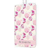 鯨の模様、ピンクの鯨、あなたの名前 カーエアーフレッシュナー (左)