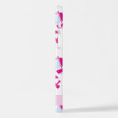 鯨の模様、ピンクの鯨、あなたの名前 iPhoneケース (左側面)