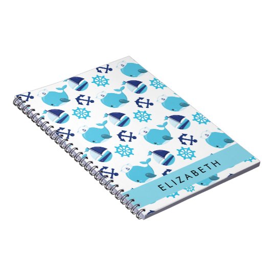 鯨の模様、青い鯨、あなたの名前 ノートブック (右側)