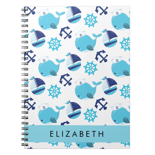 鯨の模様、青い鯨、あなたの名前 ノートブック (正面)