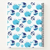 鯨の模様、青い鯨、あなたの名前 ノートブック (裏面)