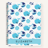 鯨の模様、青い鯨、あなたの名前 ノートブック (正面)