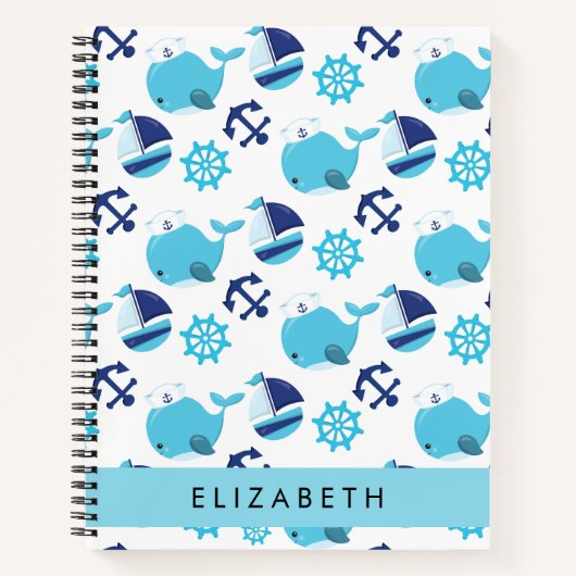 鯨の模様、青い鯨、あなたの名前 ノートブック (正面)