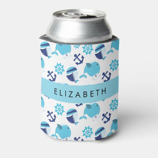 鯨の模様、青い鯨、あなたの名前 缶クーラー (缶裏面)