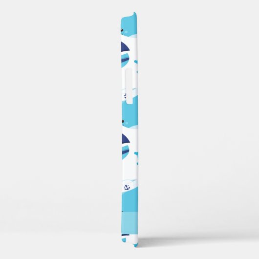 鯨の模様、青い鯨、あなたの名前 Case-Mate iPhoneケース (裏面 / 右)