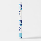 鯨の模様、青い鯨、あなたの名前 iPhoneケース (左側面)