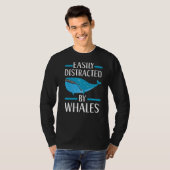 鯨の海の哺乳類の海のアニメーションによって容易に気を取られる Tシャツ (正面フル)