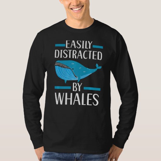 鯨の海の哺乳類の海のアニメーションによって容易に気を取られる Tシャツ (正面)