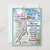 鯨の海絵画のグリーティングカードをカスタマイズ (正面)