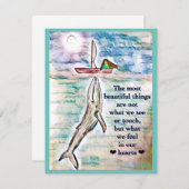 鯨の海絵画のグリーティングカードをカスタマイズ (正面/裏面)