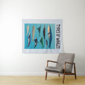 鯨の種類海哺乳類 タペストリー (インサイチュ(横))