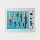 鯨の種類海哺乳類 タペストリー (正面(横))