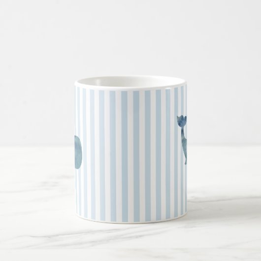 鯨の航海のストライプ模様 コーヒーマグカップ (中央)