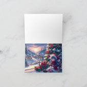 鯨の衣装を着た可愛いサンタ サンキューカード (内部)