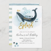 鯨の誕生日のお誘いをしよう 招待状 (正面/裏面)