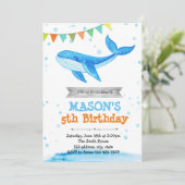 鯨の誕生日パーティーの招待 招待状 (スタンド正面)