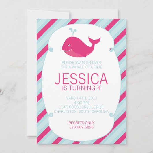 鯨の誕生日招待状 招待状 (正面)