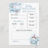 鯨の赤ちゃんシャワーベビーの予測と アドバイスカード (正面)