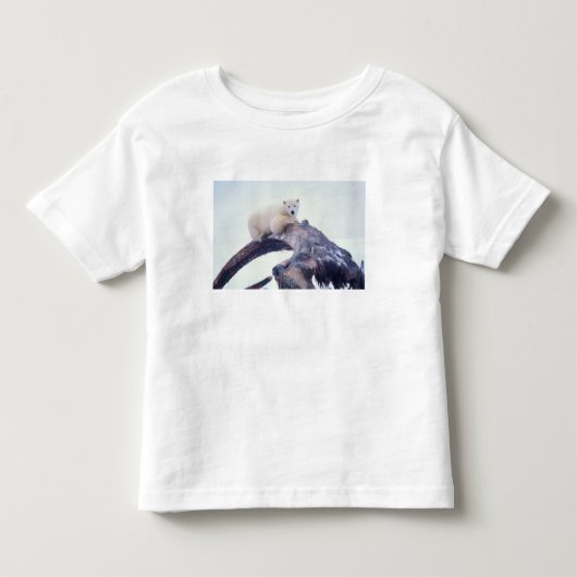 鯨の顎骨の上にホッキョクグマ トドラーTシャツ (正面)