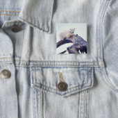 鯨の顎骨の上にホッキョクグマ 缶バッジ (インサイチュ)