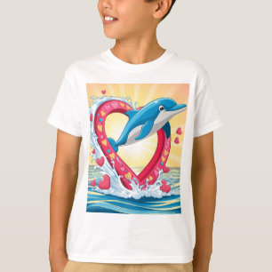 鯨カラフルハート:ママを愛する Tシャツ